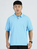 ALP Mode Sky Blue Polo T-Shirt front view – Men’s Athleisure Wear