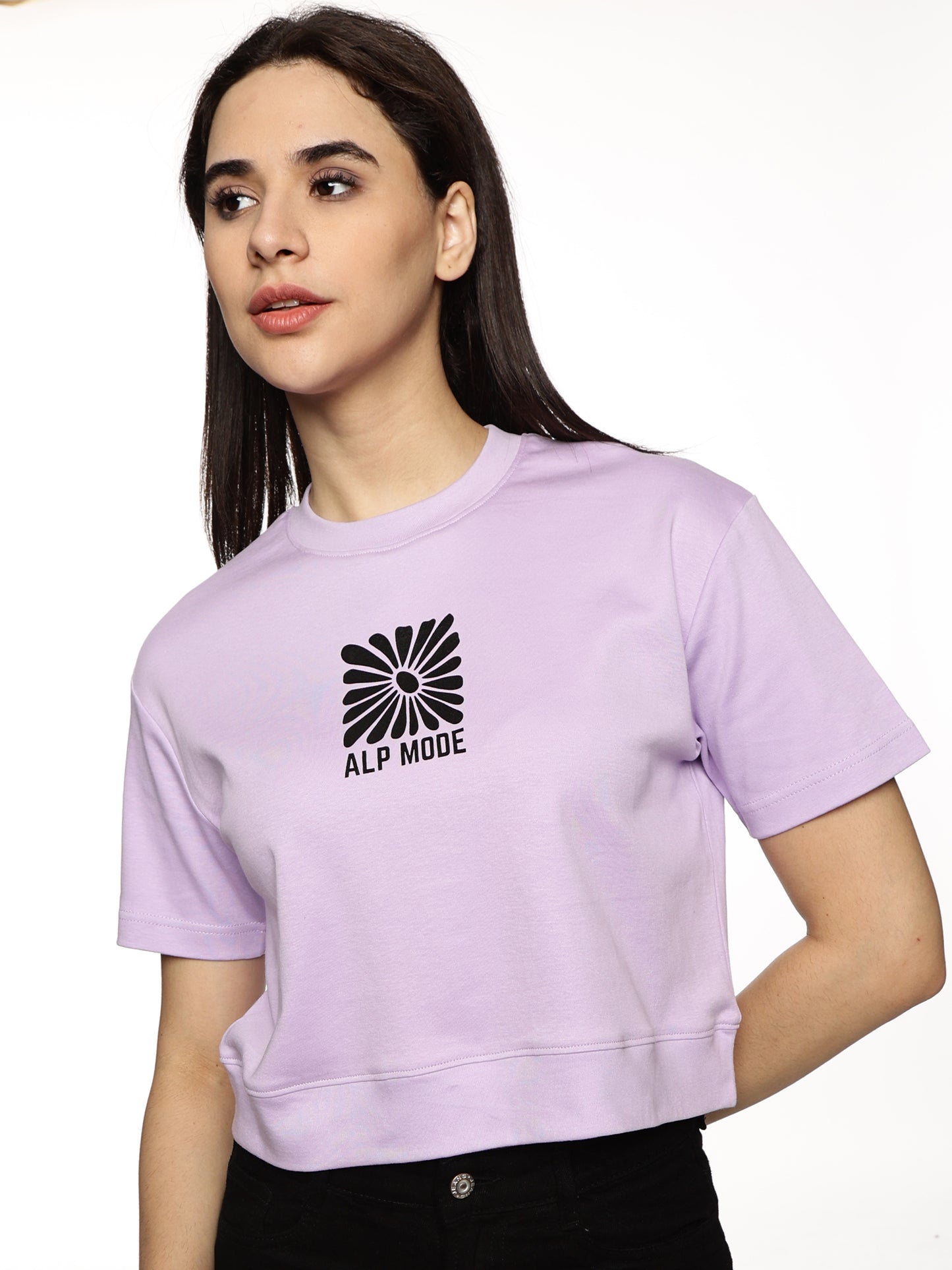 ALP Mode Lilac Crop Top front view – Women’s Athleisure Wear