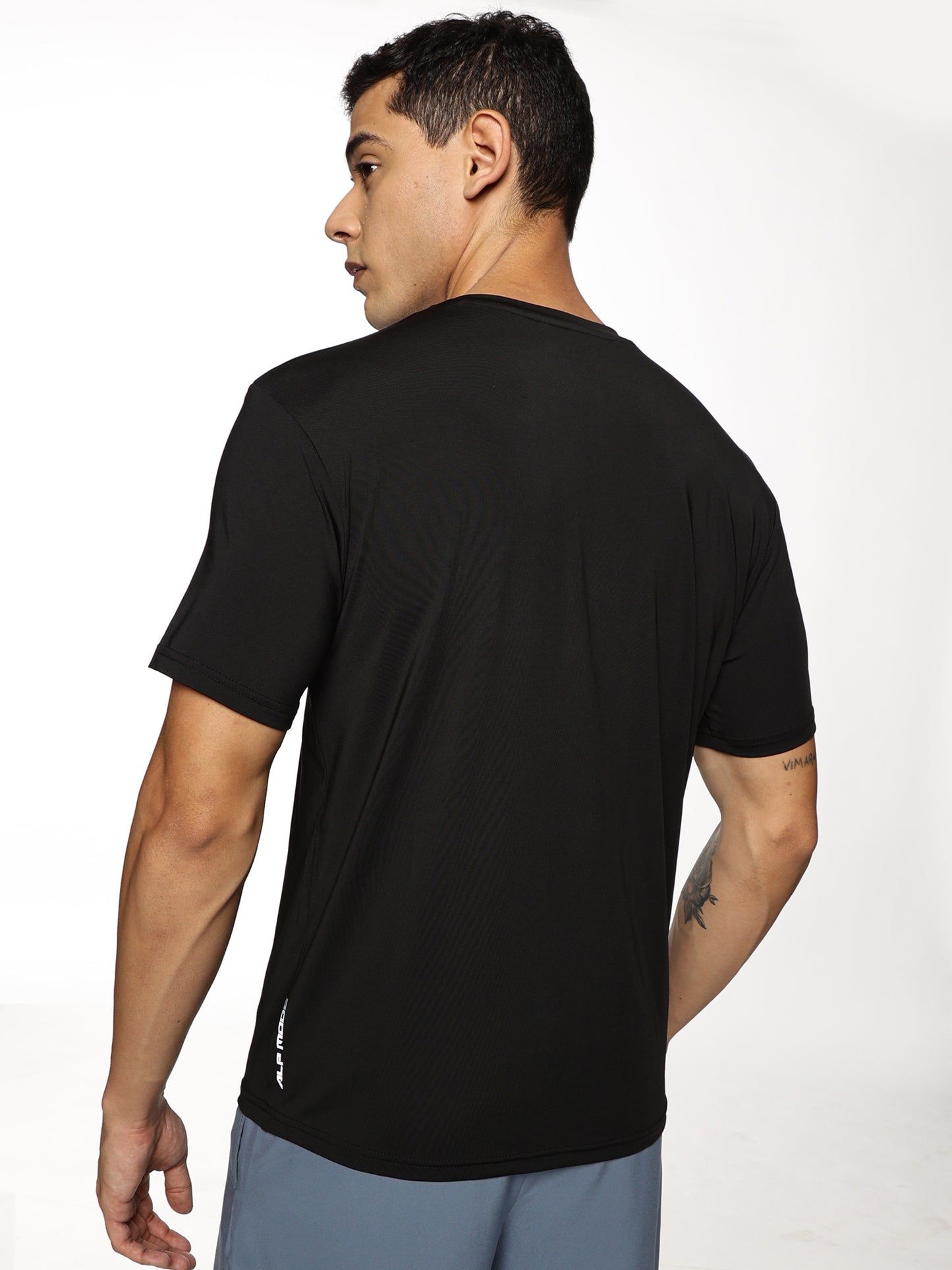 ALP Mode Black Gym T-Shirt back view – Men’s Athleisure Wear