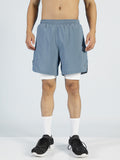 ALP Mode Grey Shorts with Tights front view – Men’s Athleisure Wear