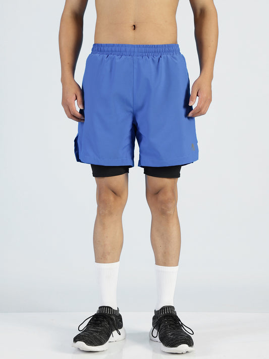 Blue Duo Stride Double Layered Shorts 